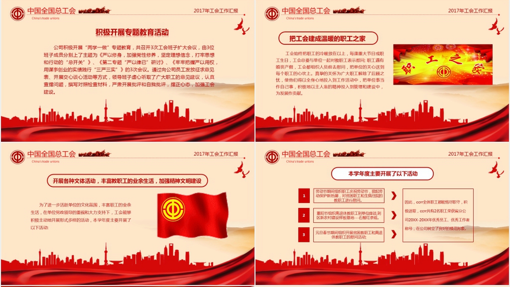 工会管理年度工作总结PPT范文 工会管理年度工作总结PPT范文
