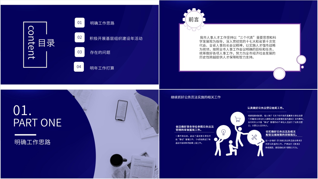 公务员人事局个人年度总结PPT模板 公务员人事局个人年度总结PPT模板