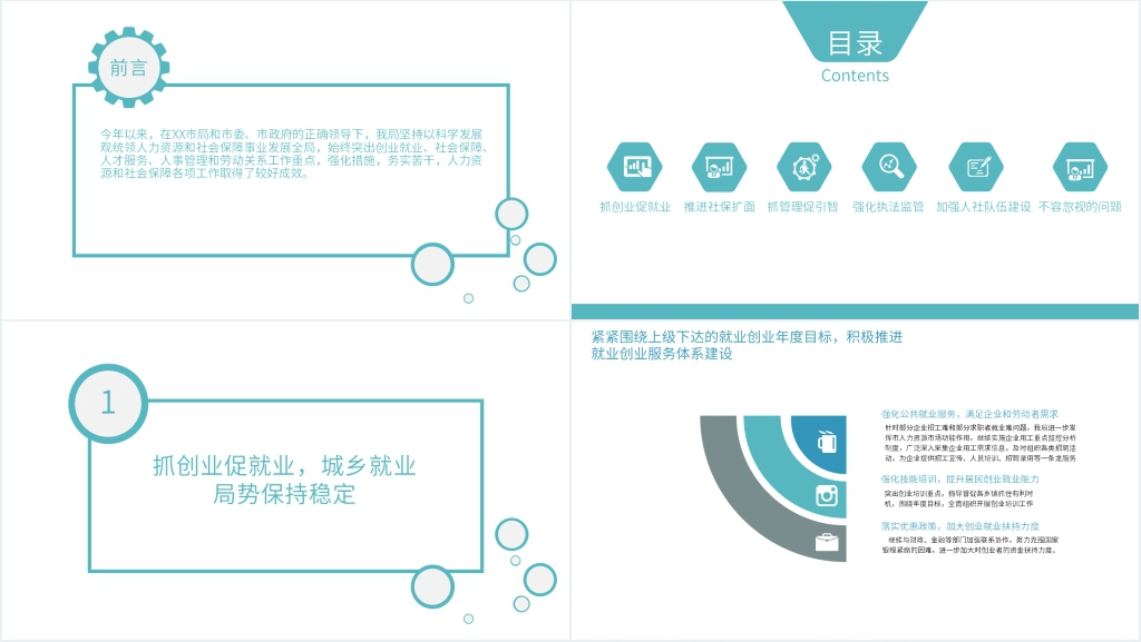 人社局工作总结和计划PPT模板 人社局工作总结和计划PPT模板