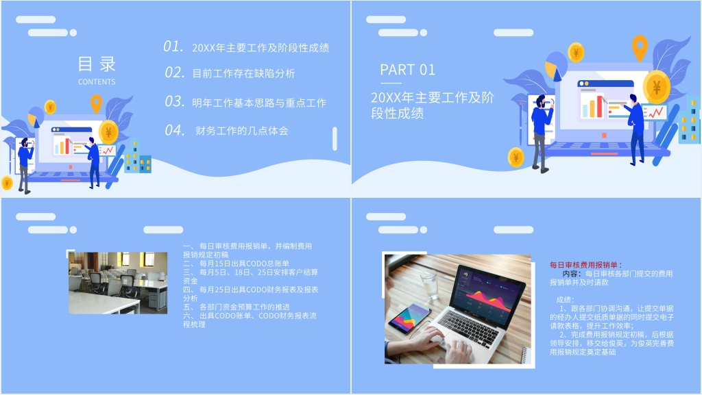 财务主管年终总结汇报PPT模板 财务主管年终总结汇报PPT模板