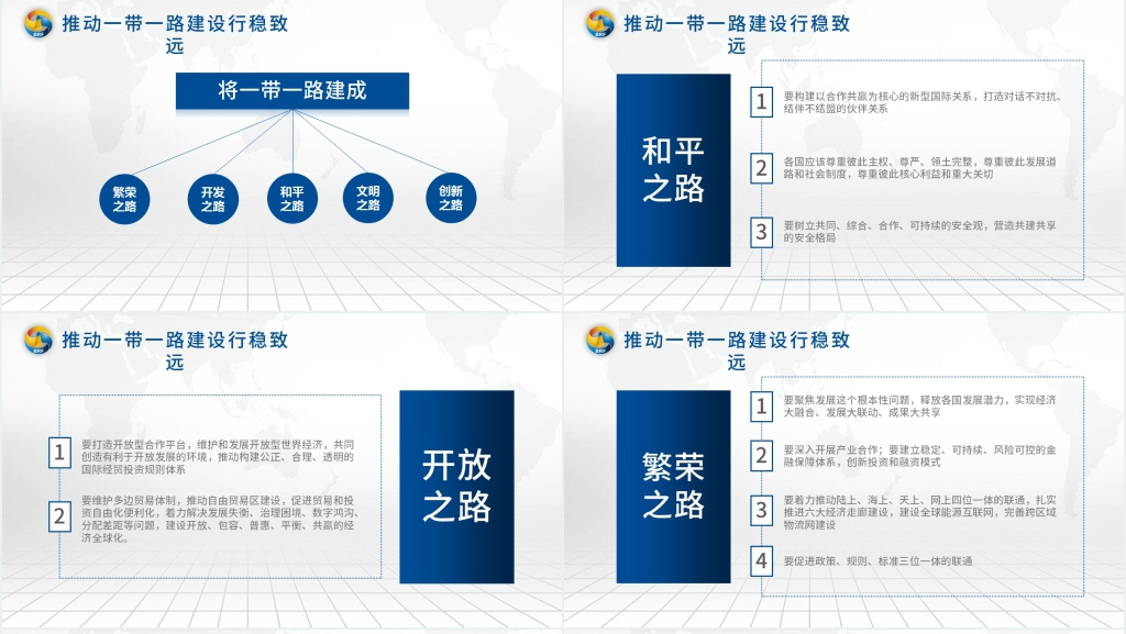 “一带一路”工作汇报PPT模板 “一带一路”工作汇报PPT模板