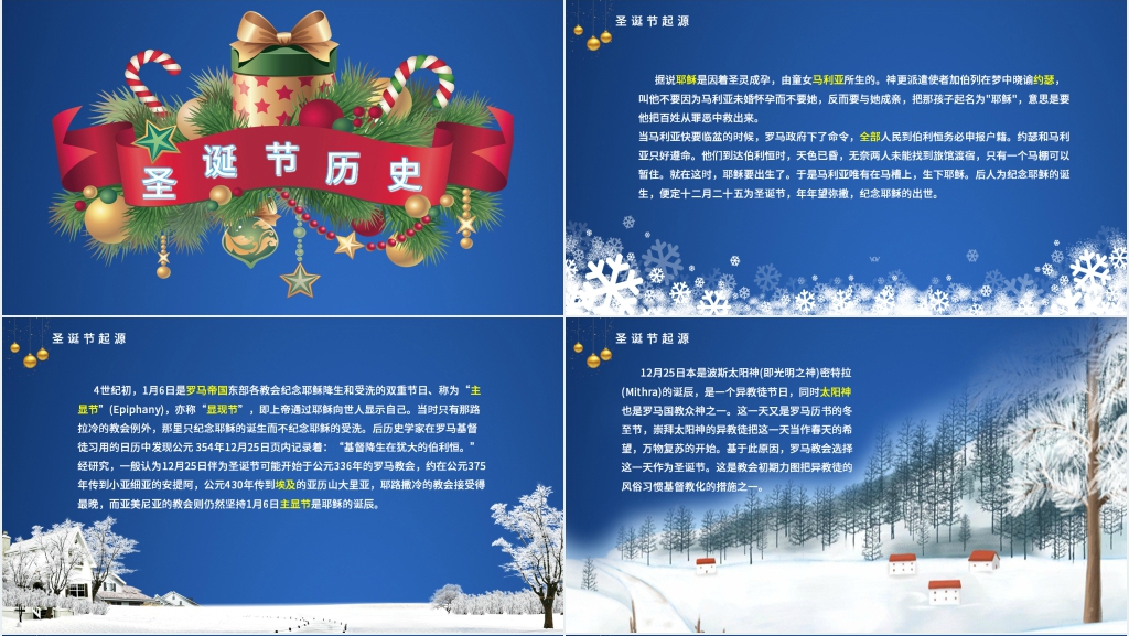 介绍圣诞节传统文化PPT模板 介绍圣诞节传统文化PPT模板