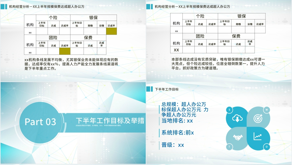 保险公司销售年终总结PPT模板 保险公司销售年终总结PPT模板