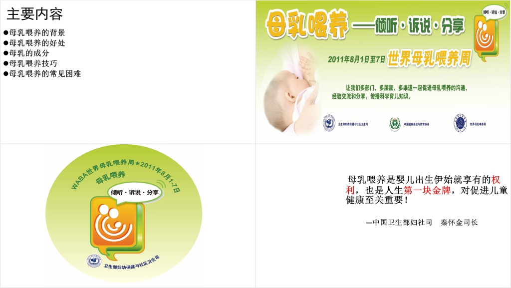 医院儿科母乳喂养科普知识PPT模板 医院儿科母乳喂养科普知识PPT模板