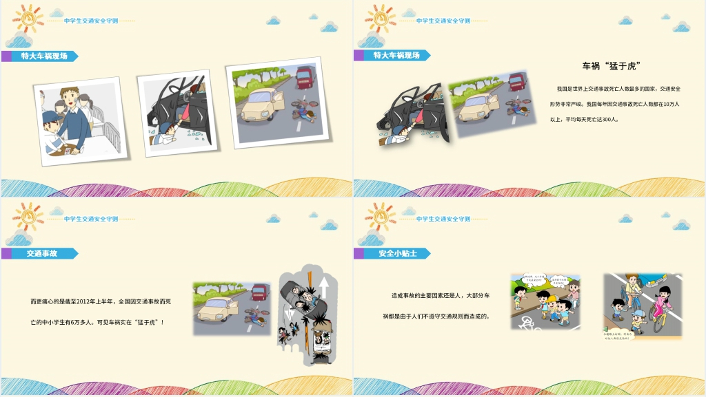 中学生交通安全宣传PPT课件