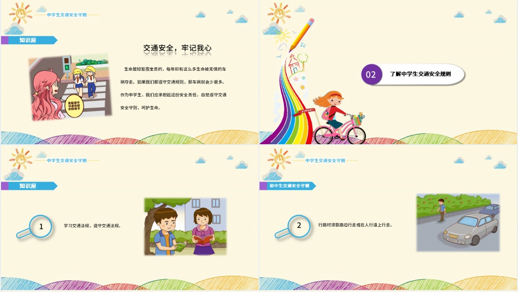 中学生交通安全宣传PPT课件