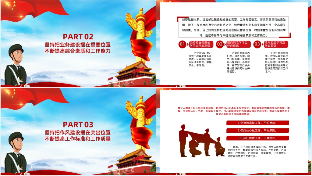 军官士官述职报告PPT范文范本