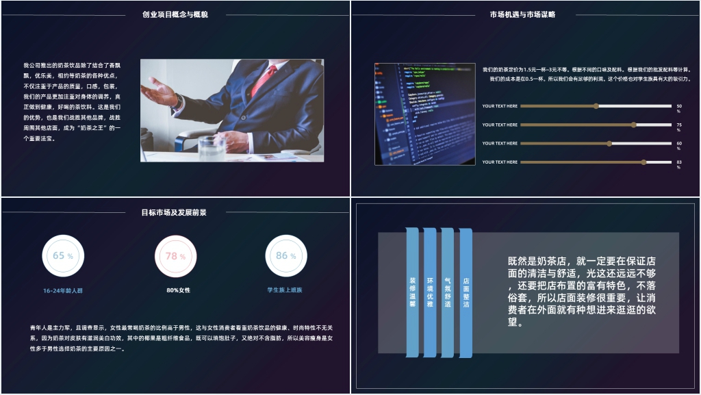 大学生创业策划书奶茶店PPT模板 大学生创业策划书奶茶店PPT模板