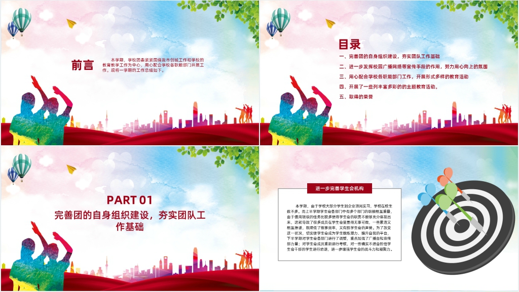 学校团委年度工作述职总结PPT模板 学校团委年度工作述职总结PPT模板