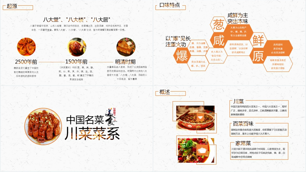 中国名菜八大菜系代表菜PPT模板 中国名菜八大菜系代表菜PPT模板