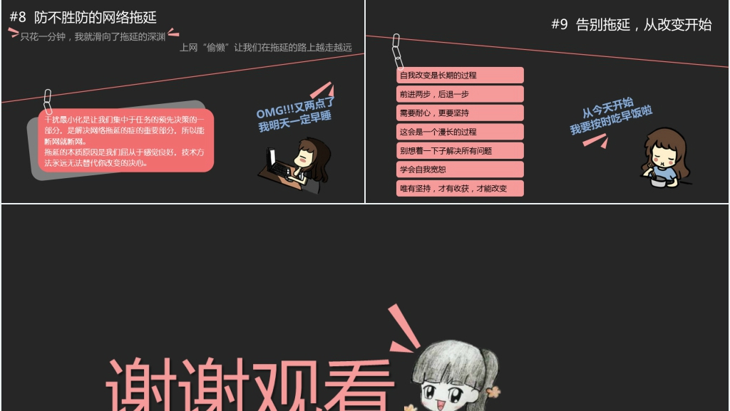 如何克服拖延症PPT模板
