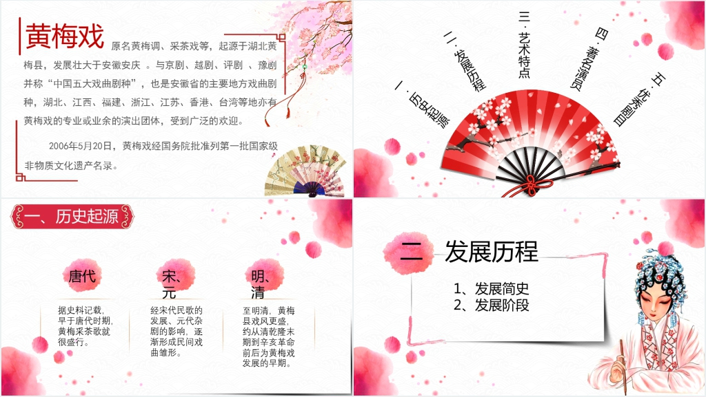 黄梅戏的由来及来源PPT模板 黄梅戏的由来及来源PPT模板