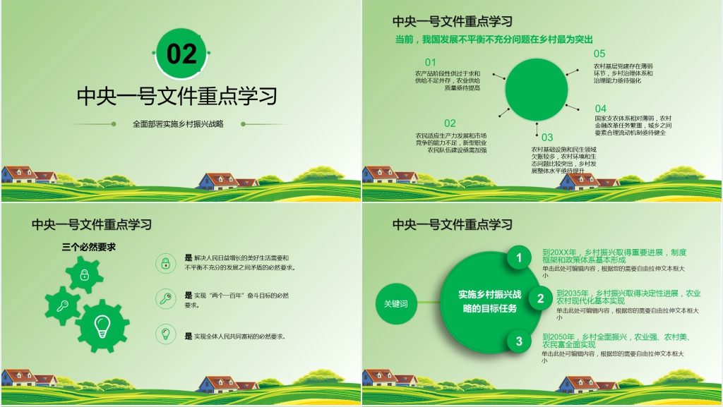 聚焦中央一号实施乡村振兴PPT党课 聚焦中央一号实施乡村振兴PPT党课