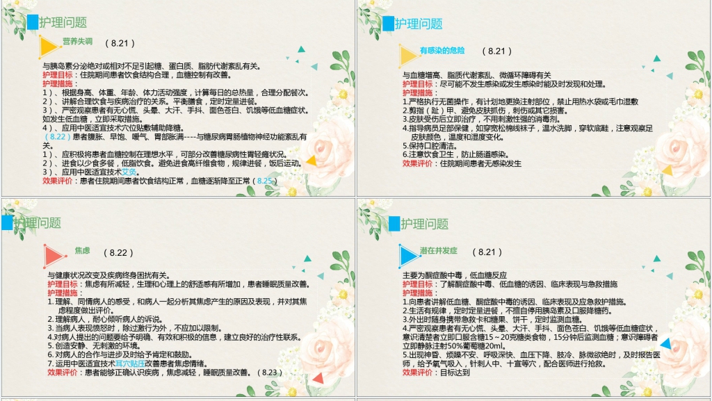 一型糖尿病护理查房PPT模板 一型糖尿病护理查房PPT模板