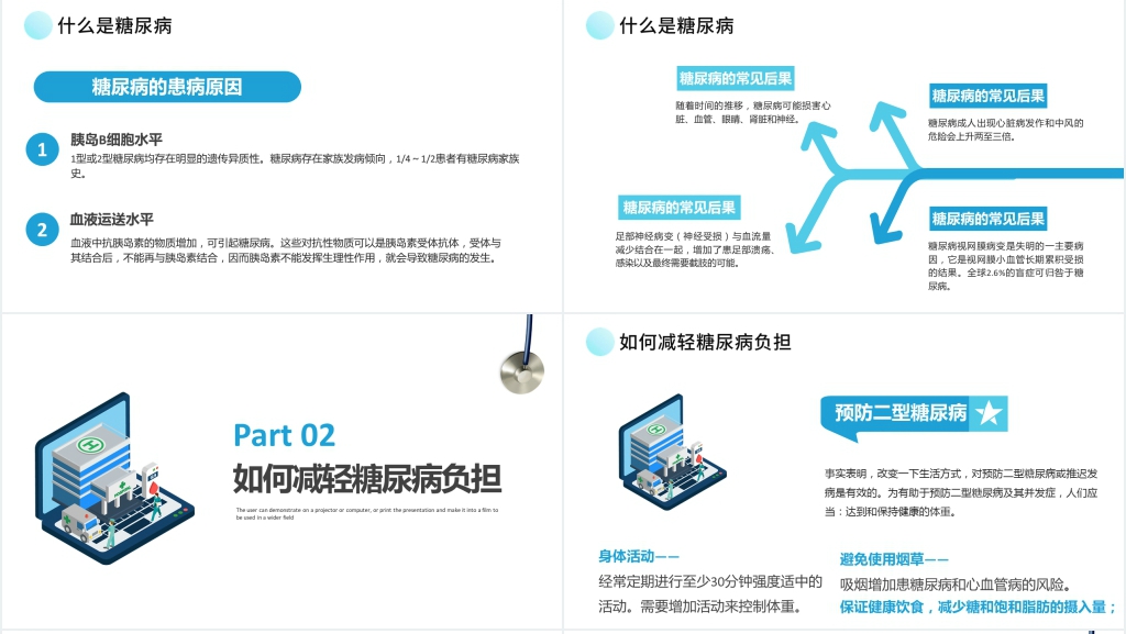 11月14日世界糖尿病日主题PPT模板 11月14日世界糖尿病日主题PPT模板
