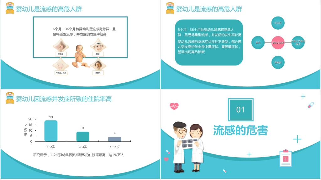 小学生春冬预防流感PPT模板 小学生春冬预防流感PPT模板