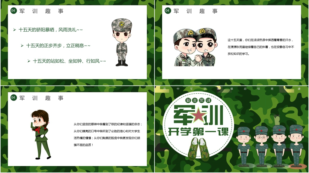 高中军训班级总结班会课PPT课件 高中军训班级总结班会课PPT课件