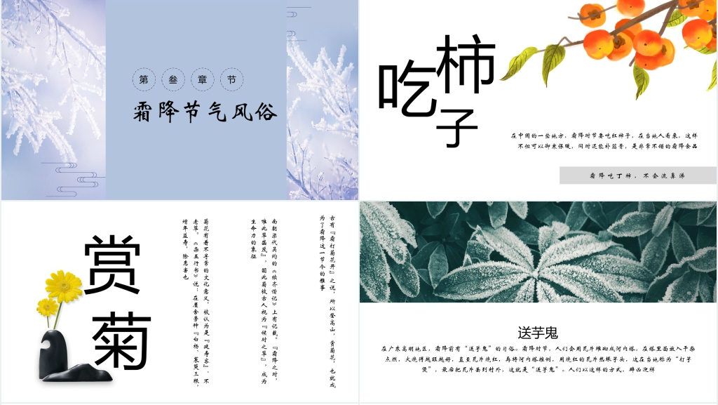 小学生讲课霜降PPT模板 小学生讲课霜降PPT模板