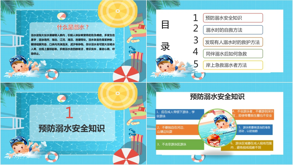 小学生溺水教育宣传PPT课件
