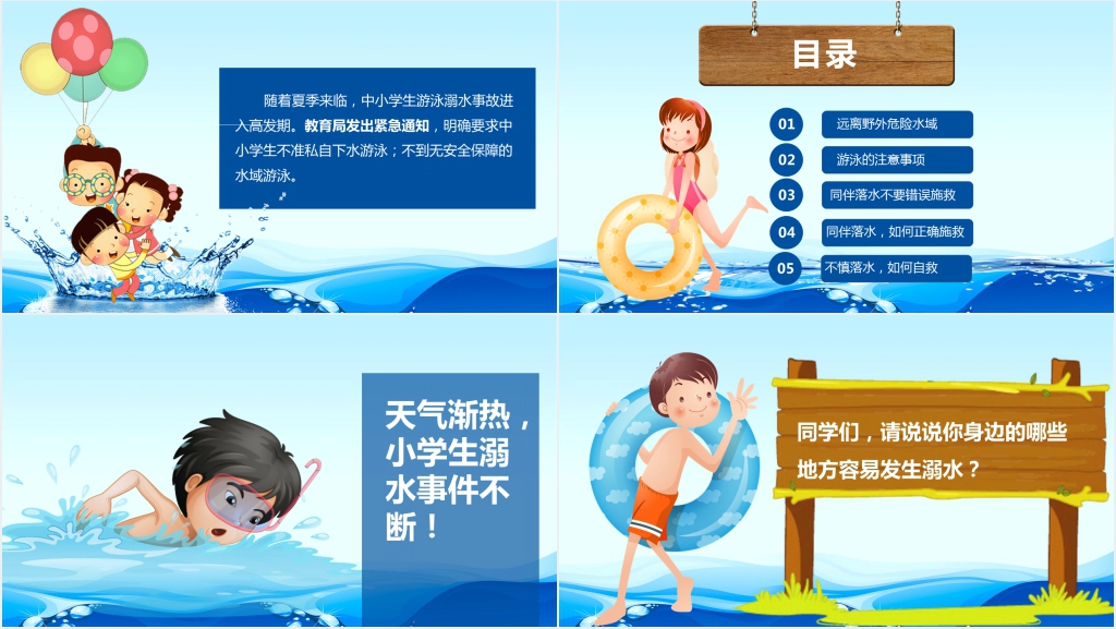 夏季炎热防溺水知识PPT课件 夏季炎热防溺水知识PPT课件