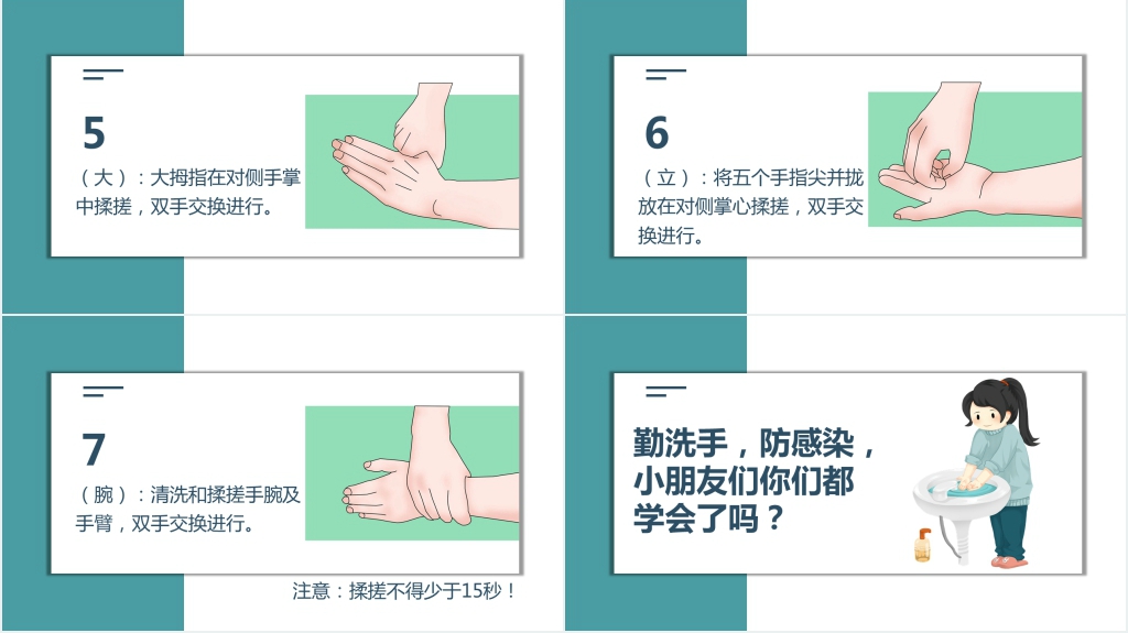 儿童科普七步洗手法PPT课件 儿童科普七步洗手法PPT课件