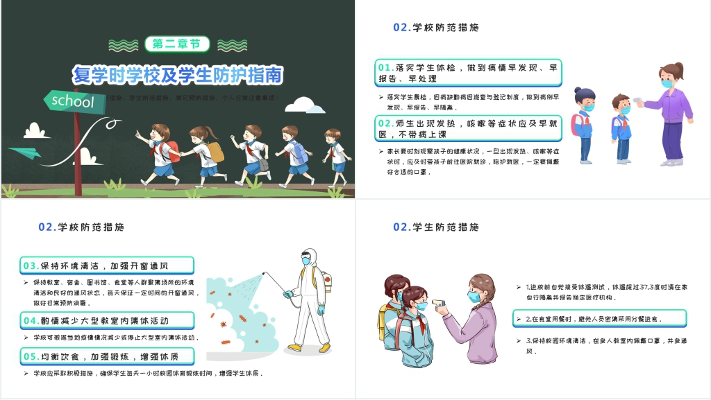 卡通风学校防疫复学PPT课件 卡通风学校防疫复学PPT课件