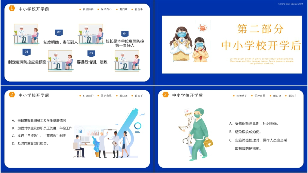 卡通风新冠肺炎防控方案技术指南PPT课件 卡通风新冠肺炎防控方案技术指南PPT课件