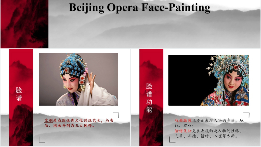 中国京剧脸谱介绍PPT模板 中国京剧脸谱介绍PPT模板