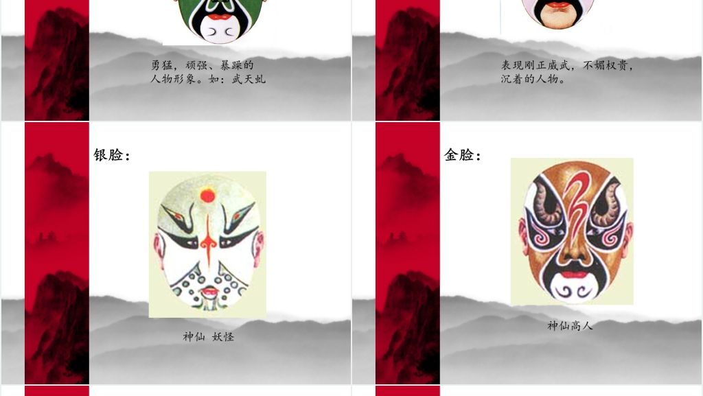 中国京剧脸谱介绍PPT模板 中国京剧脸谱介绍PPT模板