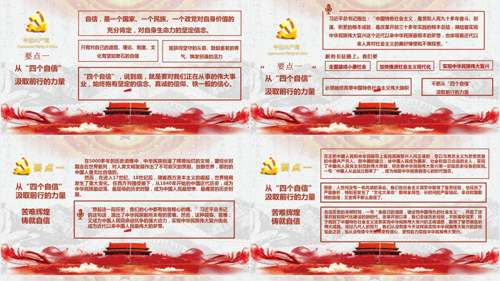 红色教育四个自信专题讲座PPT课件 红色教育四个自信专题讲座PPT课件