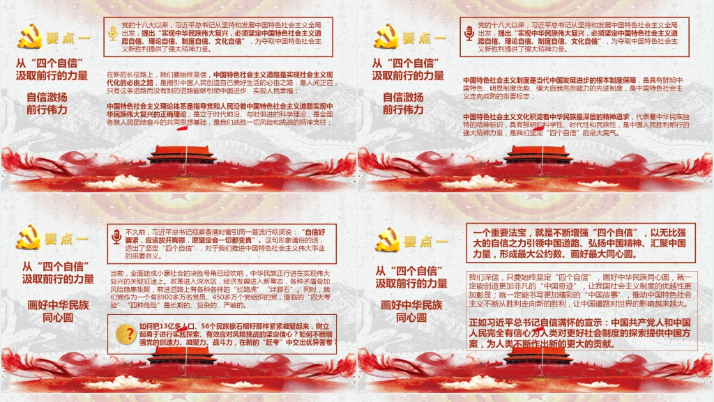 红色教育四个自信专题讲座PPT课件 红色教育四个自信专题讲座PPT课件