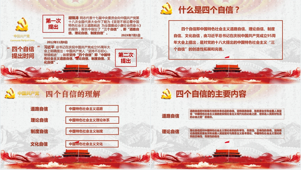 红色教育四个自信专题讲座PPT课件 红色教育四个自信专题讲座PPT课件