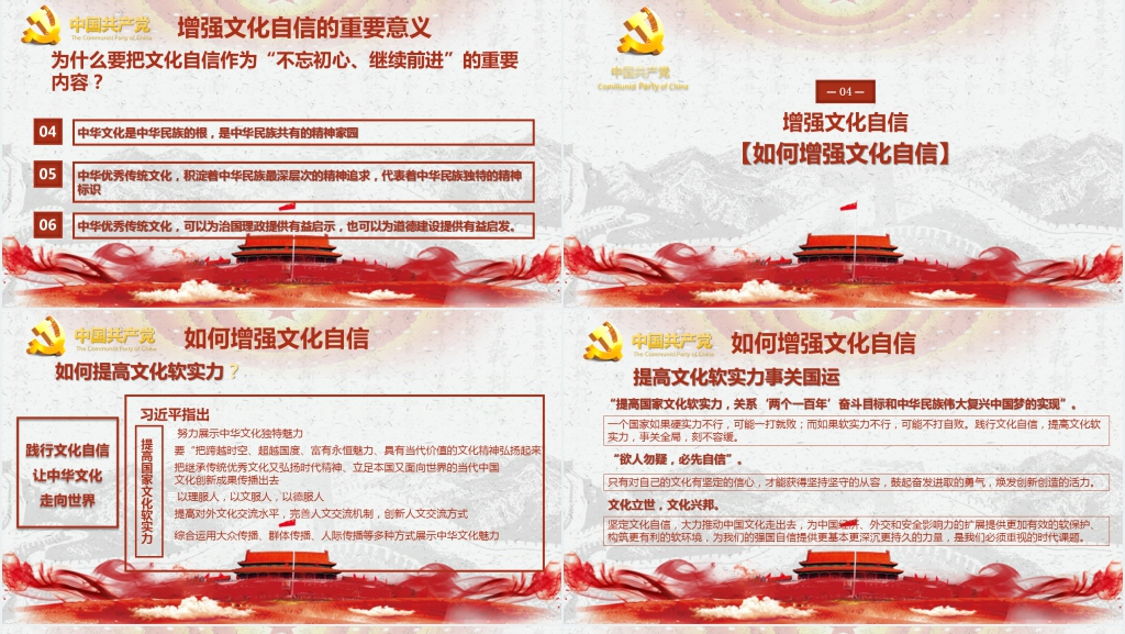 红色教育四个自信专题讲座PPT课件 红色教育四个自信专题讲座PPT课件