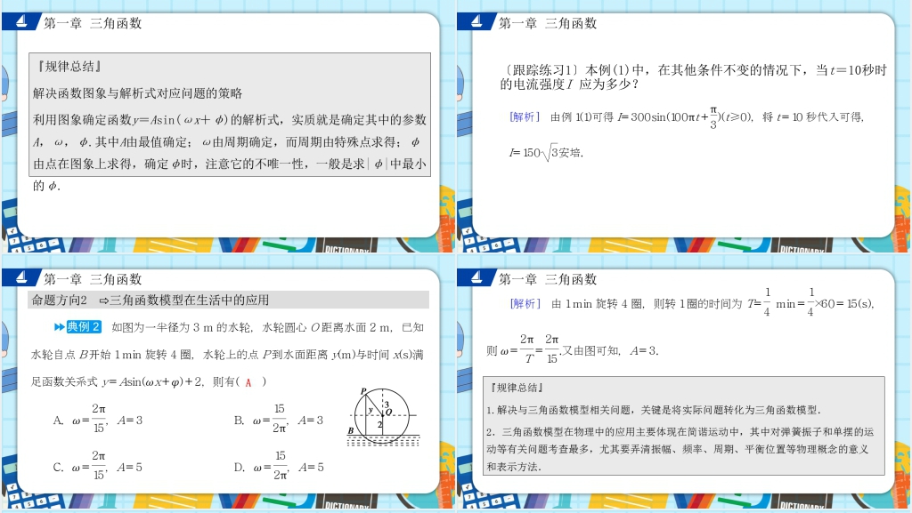 人教版高中数学必修四第一章三角函数的简单应用PPT课件 人教版高中数学必修四第一章三角函数的简单应用PPT课件