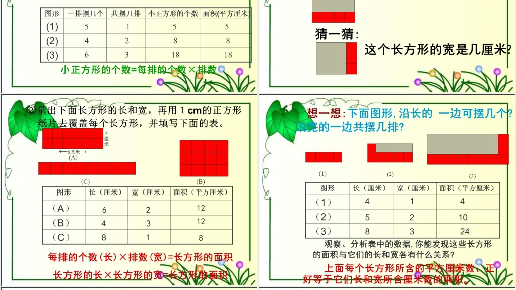 人教新课标数学三年级下册《长方形面积计算》PPT课件 人教新课标数学三年级下册《长方形面积计算》PPT课件