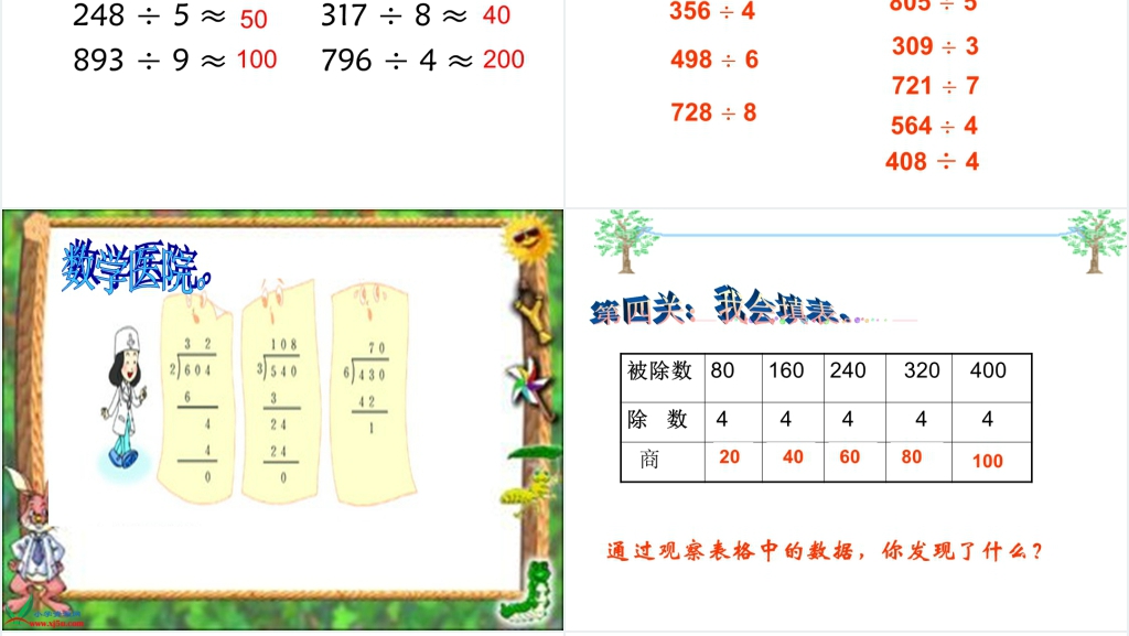 西师大版三年级下册数学《三位数除以一位数的除法整理与复习》PPT课件 西师大版三年级下册数学《三位数除以一位数的除法整理与复习》PPT课件