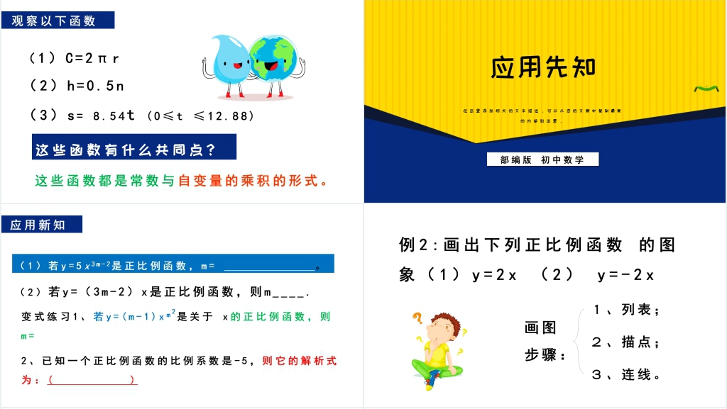 部编版初中数学正比例函数PPT课件 部编版初中数学正比例函数PPT课件