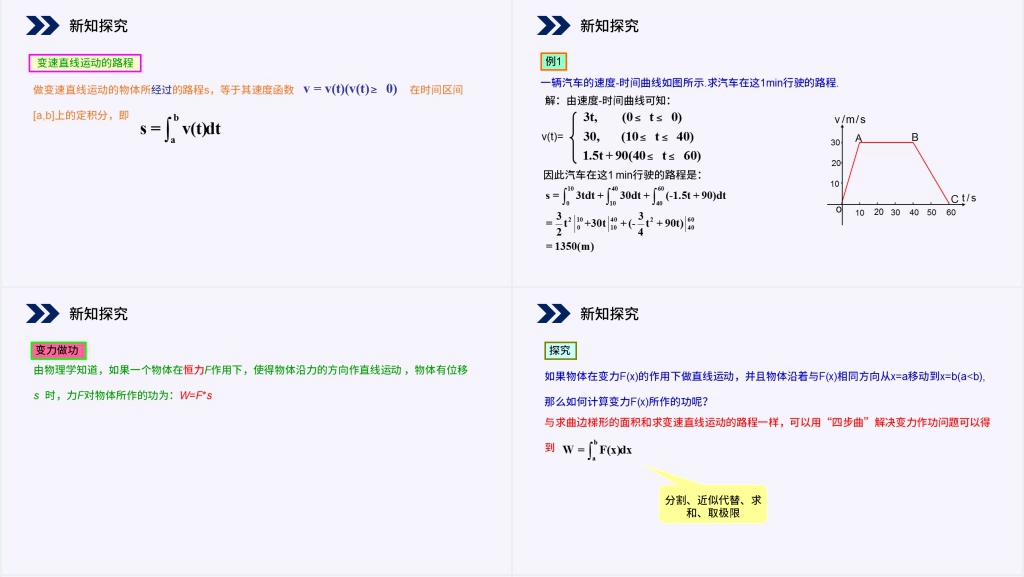 人教版高中数学选修2-2《定积分在物理中的应用》PPT课件 人教版高中数学选修2-2《定积分在物理中的应用》PPT课件