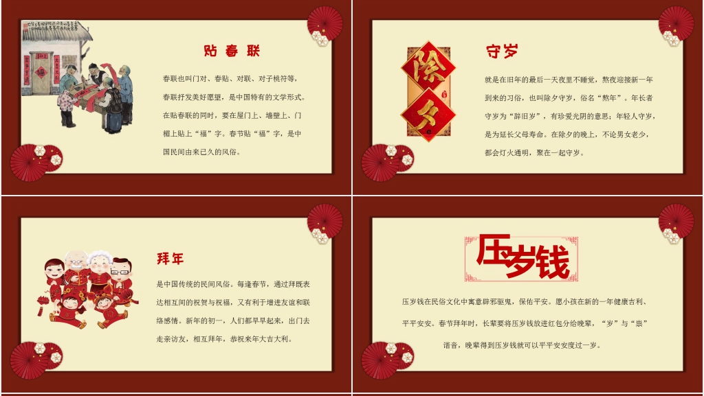中国春节的文化介绍PPT模板