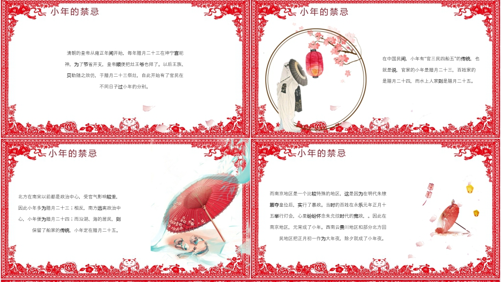 过小年的民俗风俗介绍PPT模板 过小年的民俗风俗介绍PPT模板
