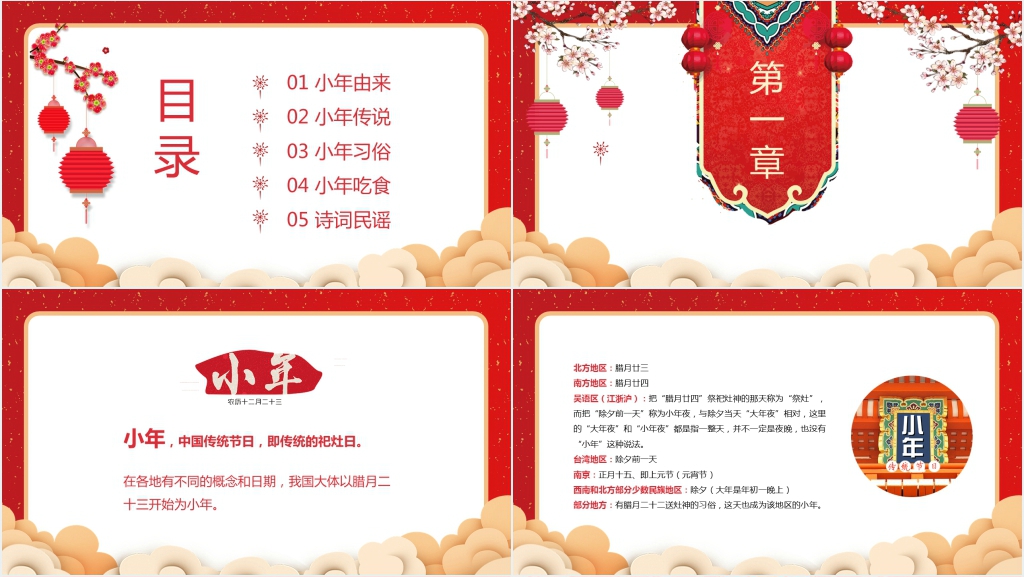 民间传统的小年祭灶日PPT模板 民间传统的小年祭灶日PPT模板