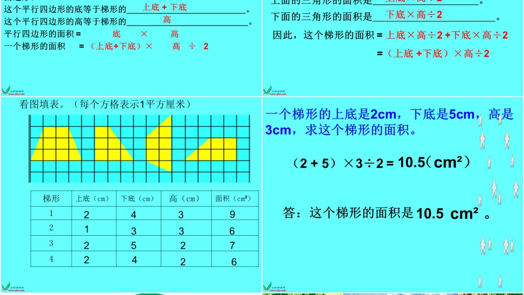 北师大版五年级数学上册《梯形的面积》PPT课件 北师大版五年级数学上册《梯形的面积》PPT课件