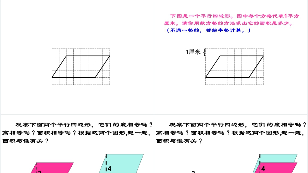新课标人教版五年级数学上册《平行四边形面积》PPT课件 新课标人教版五年级数学上册《平行四边形面积》PPT课件