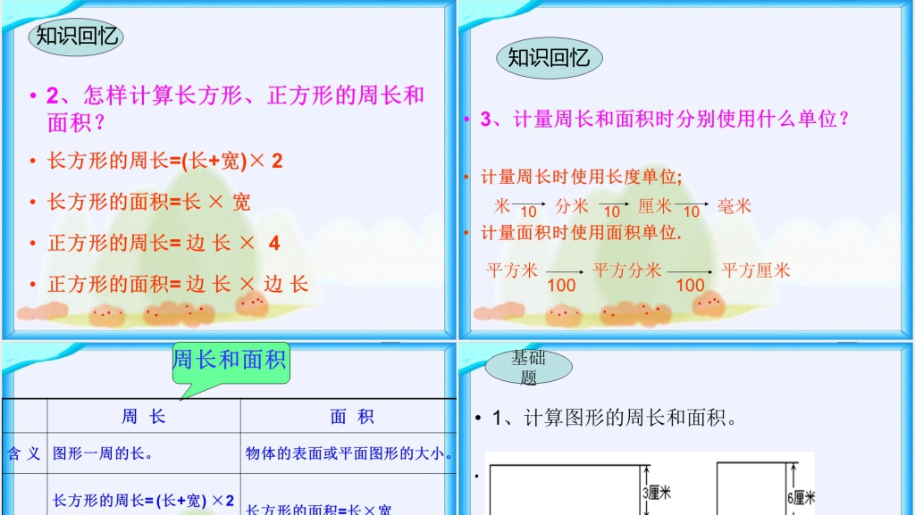 人教新课标三年级数学下册《周长和面积》PPT课件 人教新课标三年级数学下册《周长和面积》PPT课件