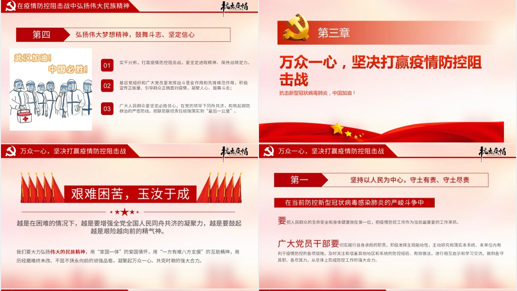 中国人民在抗击疫情中的民族精神PPT党课 中国人民在抗击疫情中的民族精神PPT党课