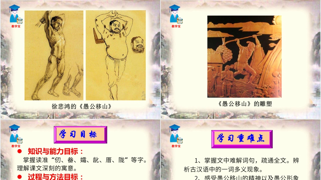 鲁教版语文课件九年级上册愚公移山PPT模板