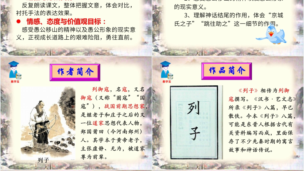 鲁教版语文课件九年级上册愚公移山PPT模板