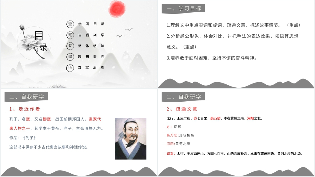 人教版初中八年级语文愚公移山教学PPT课件