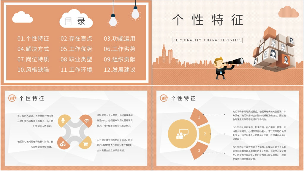 MBTI性格分析ISFJ个性特征描述PPT模板 MBTI性格分析ISFJ个性特征描述PPT模板