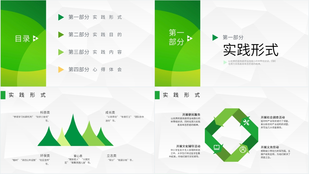 大学生环保实践报告范文PPT